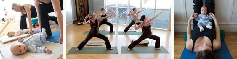 Perinatal yoga classes collage